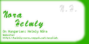 nora helmly business card